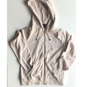 H&M cream velour zip up jacket